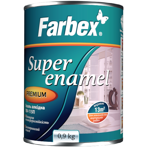 Емаль алкідна FARBEX ПФ-115П, глянець сріблястий, 2,5кг